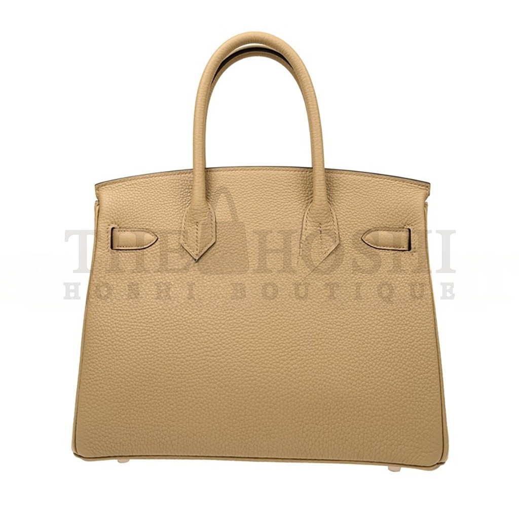 H**me5 BIRKIN 30 TOGO LEATHER MILK TEA COLOR SILVER BUCKLE BAG BK308QTGSS (30*23*15cm) Master Quality